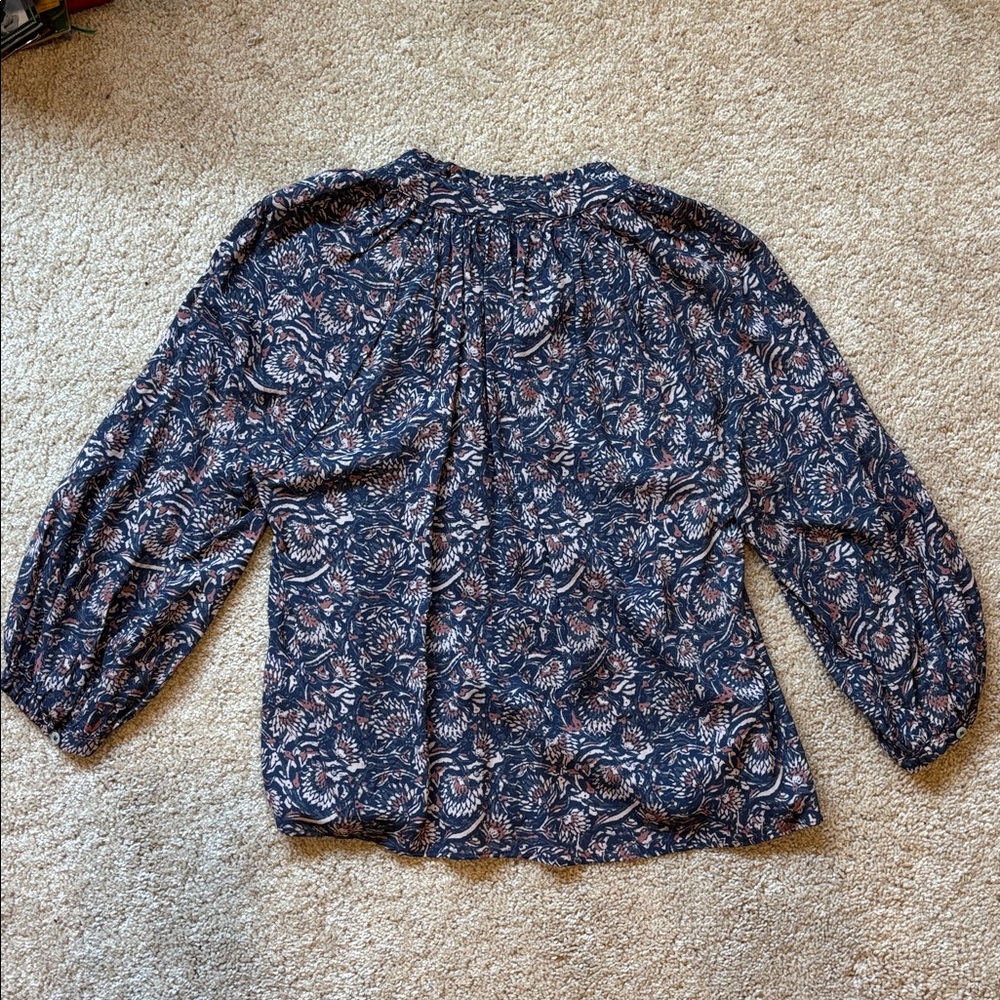 Faherty Like New Floral Portia Blouse Top XS - Picture 3 of 4